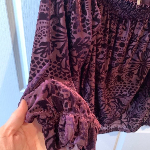 Free People burnout velvet purple top - Picture 3 of 4